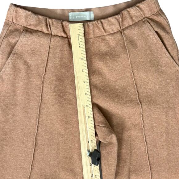 Everlane Heather Auburn Brown Dream Pant Knit Cropped Vertical Seam Pants sz XS - Picture 7 of 12